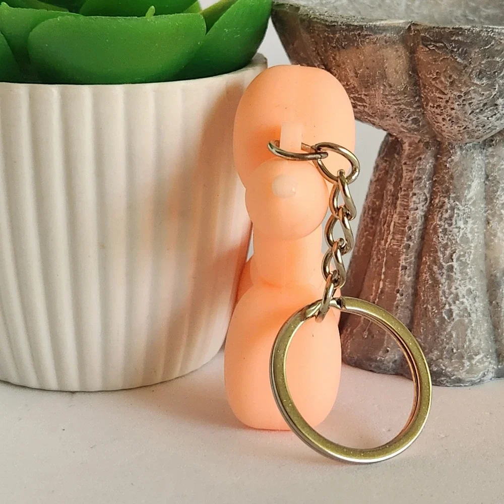 Salmon Balloon Dog Keychain Matte Resin Poodle Bag Charm Art‎ Toy Accessory
